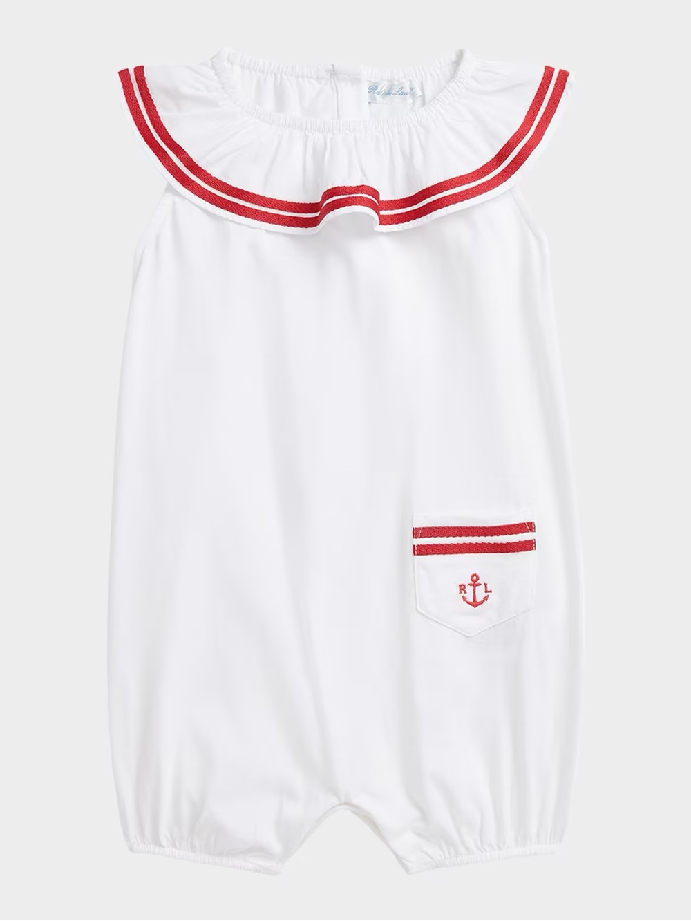Ralph Lauren Baby Nautical Sailor Romper White Red Anchor 18M